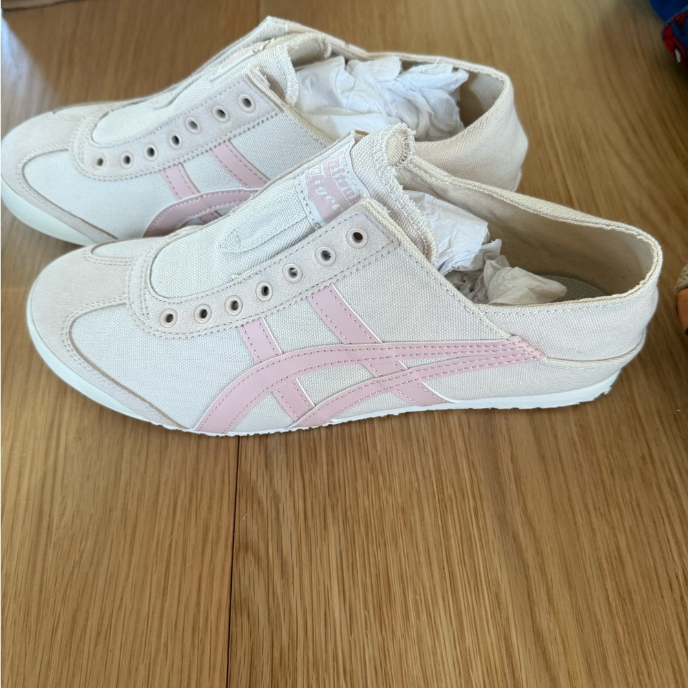 Onitsuka Tiger Mexico 66 Canvas Sneakers - oatmeal and ginger stripes